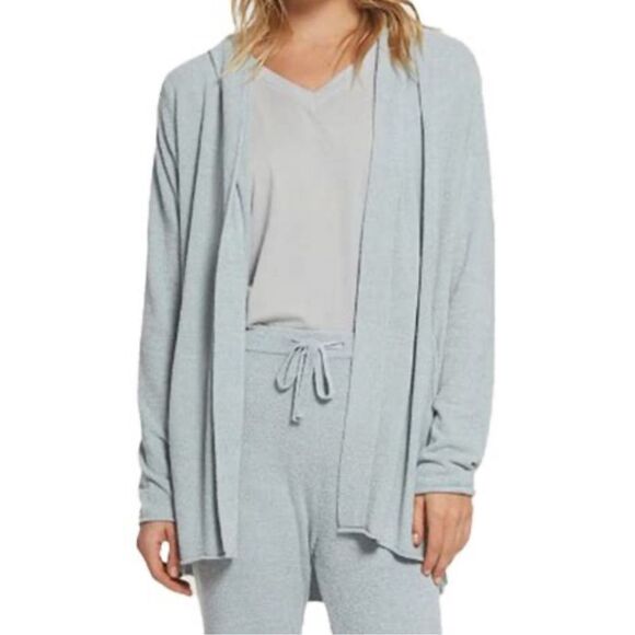 Barefoot Dreams Women 3X CozyChic UltraLite Long Rose Hooded Cardigan Pockets NW - Picture 7 of 7